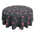 thumbnail image 4 of Pioneer Flower Floral Print Pattern Round Tablecloth 60"x60",Wrinkle Wipeable Table Cloth for Kitchen Dining Room Picnic Patio Party, 4 of 6