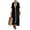 Black, variant on Women's Contrast Color Button Down Shirt Dress Short Sleeve Cotton Linen Casual Loose Long Maxi Dress, 2XL