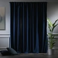 thumbnail image 2 of 3S Brother's Extra Long Room Darkening 228" Length Faux Velvet Navy Blue Curtain Drapes - Hanging Back Tab 5-25 Feet Custom Made ( 1 Panel ) - Made in Turkey (52"Wx228"L), 2 of 5