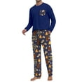 thumbnail image 2 of GIRUNS Men's Pajama Set Comfy Sleepwear 2 Piece Pjs Long Sleeve Crewneck Shirts and Bottoms Soft Sleep Sets Navy Blue Chocolate XL, 2 of 7