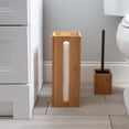 thumbnail image 2 of Bath Bliss Adult Bamboo Square Oslo Brush and Toilet Paper Holder 2 piece Set, 2 of 7