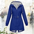 thumbnail image 6 of Mifsaly Raincoats for Women with Hood Adjustable Waist Drawstring Water Resistant Rain Jacket Outdoor Casual Commuting Travel Hiking Jackets Blue,XL, 6 of 7