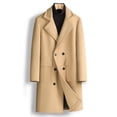 thumbnail image 2 of Men's Trench Coat Wool Blend Slim Fit Top Coat Business Overcoat, 2 of 9