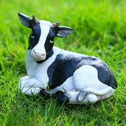 Resin Animal Statue, Garden Ornament Courtyard Decoration Sculpture, for Lawn Cow