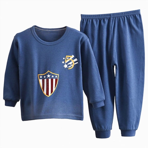 CAUYDY 10 11 12 13 14 Years Kids Boy Sleepwear Teen Clothes Fall Winter Long Sleeve Shirt and Pants 2Pcs Cute Outfits Set Children Boys Pajamas Sizes 11-12 Years,Navy