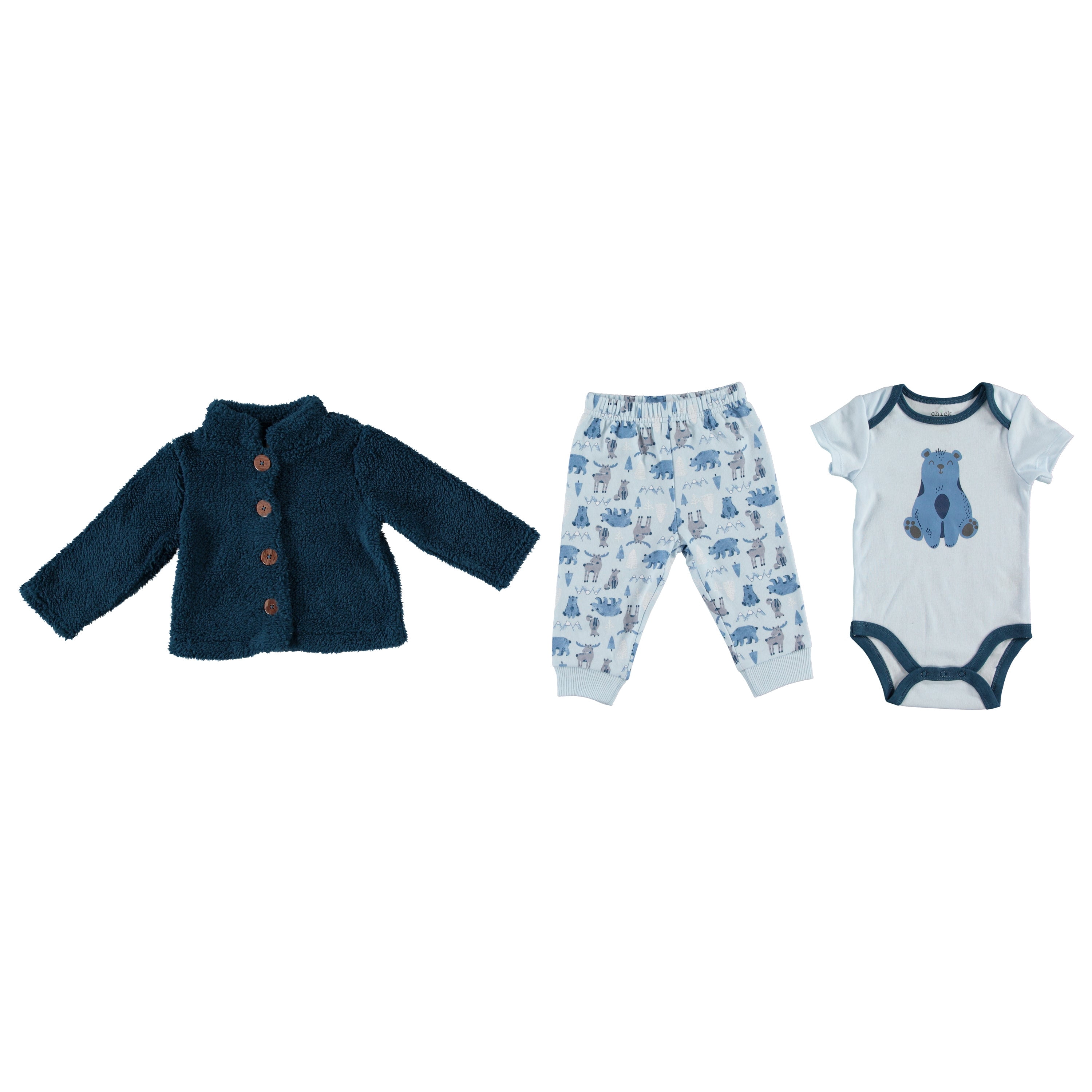 Chick Pea Baby Baby Boy Jacket Set Holiday Clothing for Newborn and Toddler Sherpa Snow Animals Polar Arctic Love 6-9M