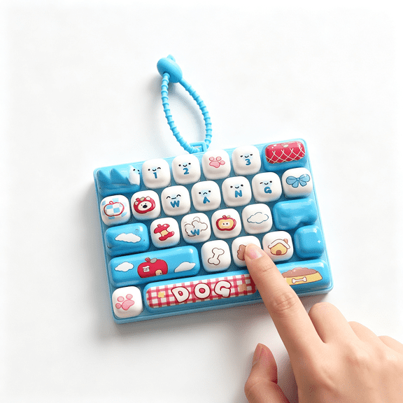 26-Key Keyboard Fidget Toy, Keyboard Fidget Keychain, Stress Relief Gift, Quiet Fidgets Toys , Boost Focus at Work, Travel