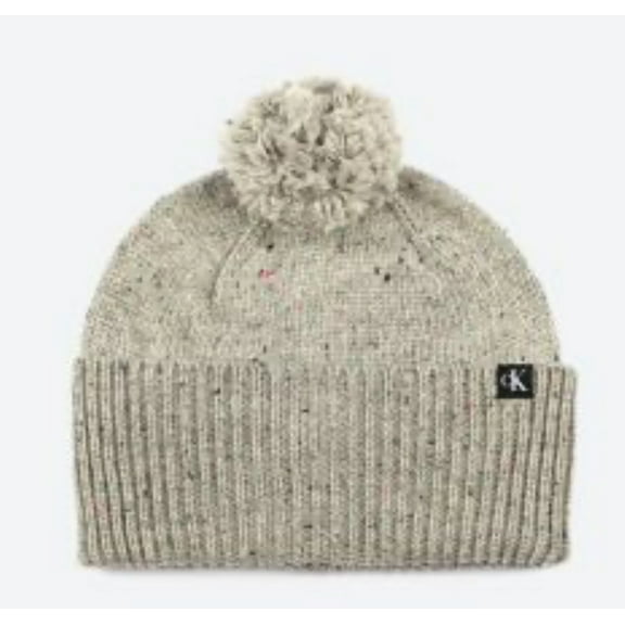 Calvin Klein Ladies Pom Pom Beanie - One Size Gray