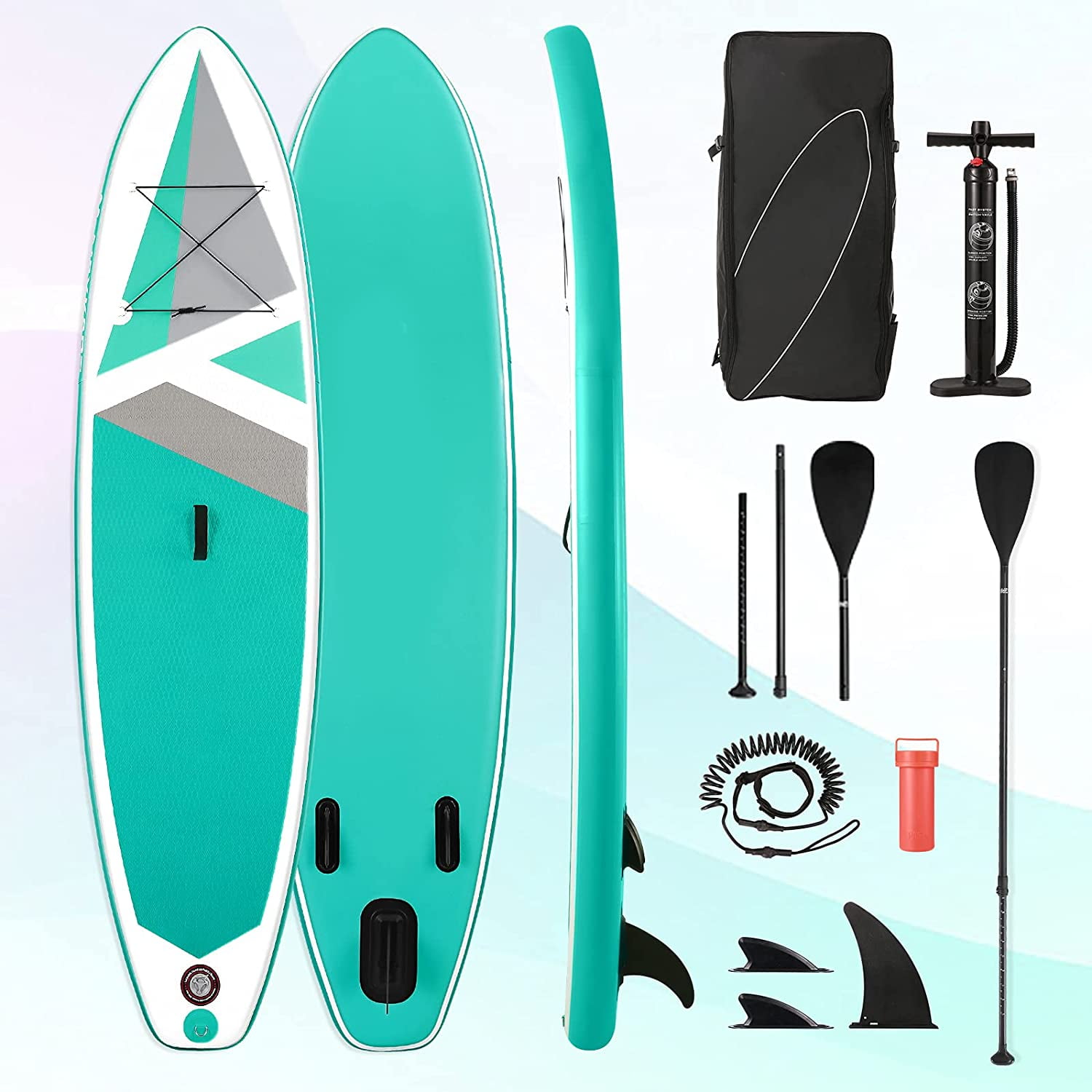 Maxkare SUP Inflatable Stand Up Paddle with 10'30''6'' Paddleboard & Bi-Directional Pump & Backpack Portable Youth Adult - Walmart.com