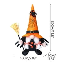 SLYNSHome Halloween Gnome Decorations,Handmade Pumpkin Faceless Elf Dolls for Halloween Party Home Office Decor