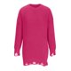 thumbnail image 5 of Suéter de cuello redondo para mujer, moda de cuello redondo, suéter de punto medio largo de manga larga, chaqueta superior, suéter para mujer, 5 of 5