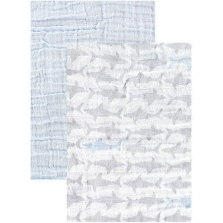 Yoga Sprout Baby Boy and Girl Muslin Swaddle Blanket, 2-Pack -