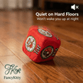 thumbnail image 4 of FancyKitty 3-in-1 Interactive Catnip 3-Piece Ball & Kicker Pillow Cat Toy Set with Plush Dice & Rolling Ball, Yellow Dice, 4 of 10