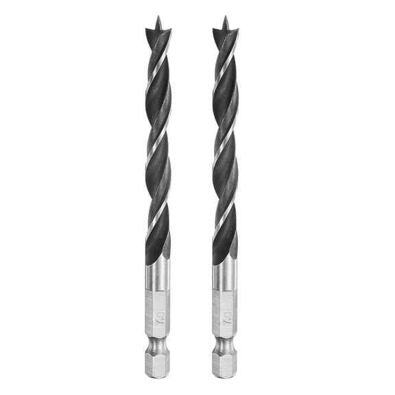 Uxcell 2pcs Brad Point Drill Bits Set 9/32" Wood Drill Bit with 1/4" Hex Shank