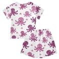 thumbnail image 5 of joogoo Cute Octopus Cartoon Pattern Pajama Sets Short Sleeve Cotton 2-Piece Sleepwear 14Y, 5 of 7