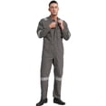 thumbnail image 2 of Sxiwei Men's Lightweight Work Coveralls Cotton Reflective Safety Mechanics Jumpsuits Workwear Grey L/170, 2 of 9