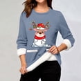 thumbnail image 2 of WEAIXIMIUNG Sweatshirts Courts pour Femmes Grande Taille Pull Thermique à Manches Longues Col Rond avec Poche, 2 of 5