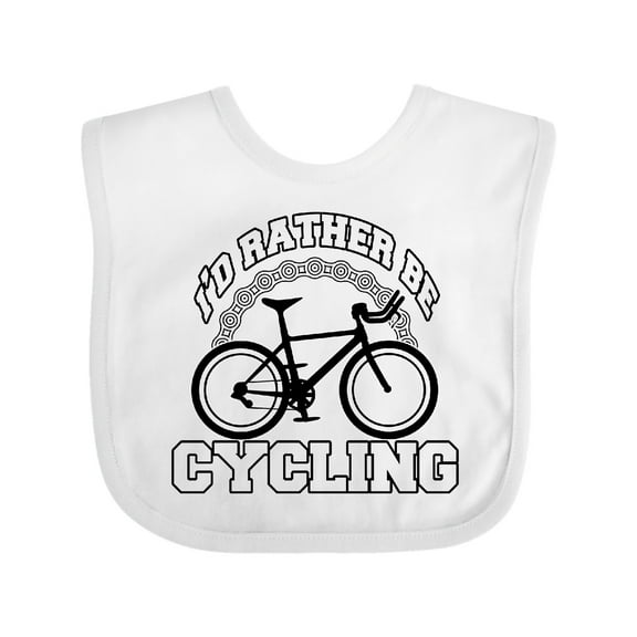Inktastic I'd Rather Be Cycling Boys or Girls Baby Bib