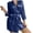 Blue, variant on Rohuuque Women's Silk Satin Robes 3/4 Sleeve Open Front Belted Bride Robe Soft Comfortable Lightweight Breathable Lounge Wear Navy