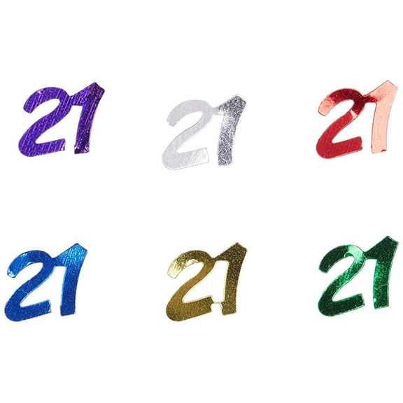 Fanci-Fetti Multi-Colored 21th Birthday Silhouette Confetti Decoration
