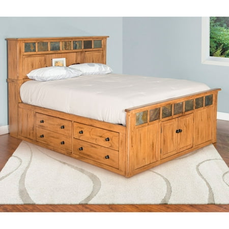 Sunny Designs Sedona Panel Storage Bed With Bookcase