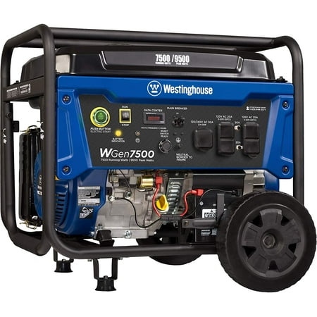 Westinghouse WGen7500 Portable Generator with Remote Electric Start - 7500 Rated Watts & 9500 Peak Watts - Gas Powered - CARB Compliant - Transfer Switch Ready