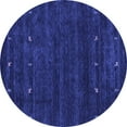 thumbnail image 1 of Ahgly Company Machine Washable Indoor Round Abstract Blue Contemporary Area Rugs, 3' Round, 1 of 4