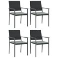 thumbnail image 2 of vidaXL 5 Piece Garden Dining Set with Cushions Poly Rattan and Steel, 2 of 5