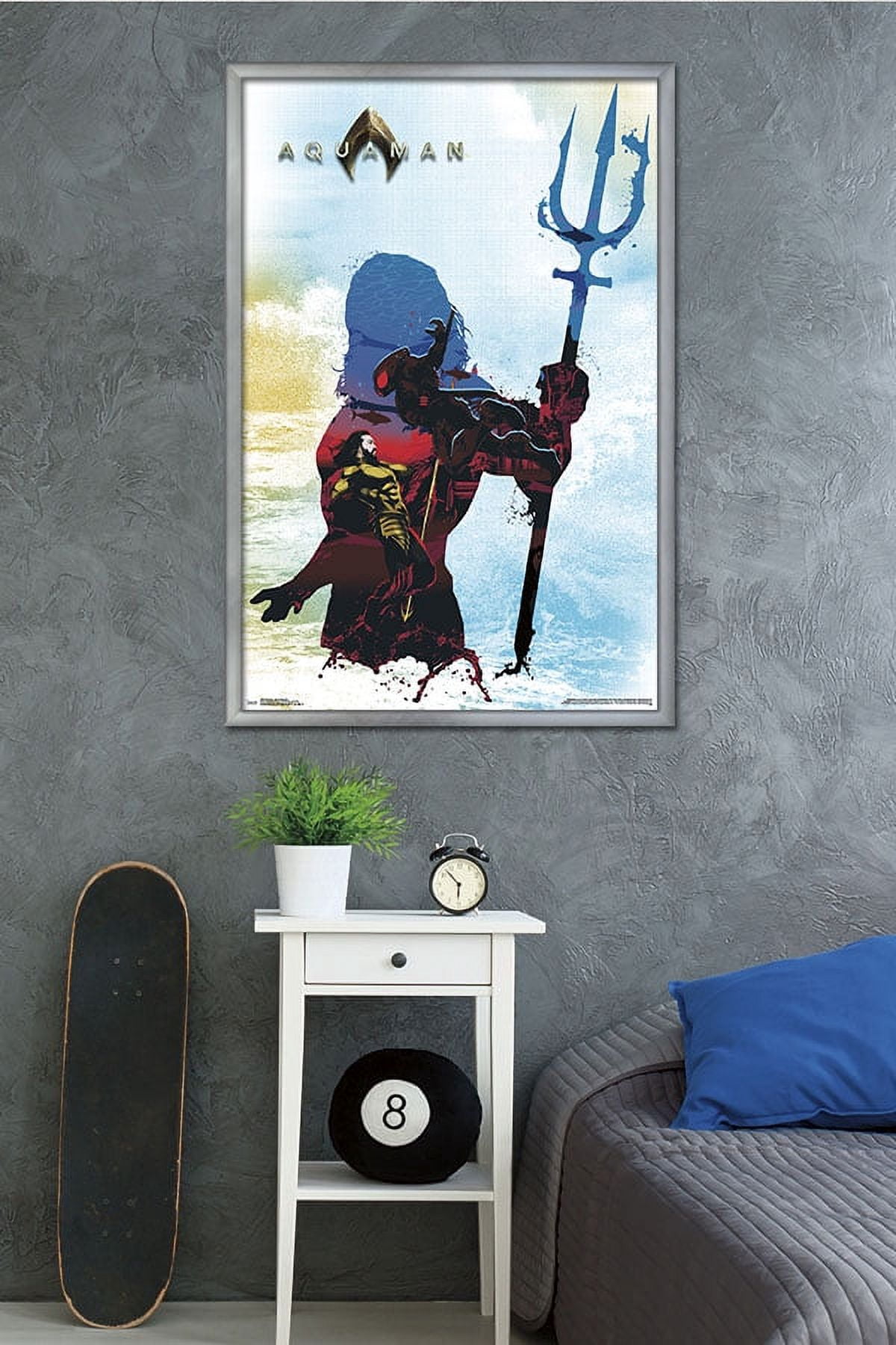 DC Comics Movie - Aquaman - Arthur Silhouette Wall Poster, 22.375" x 34", Framed
