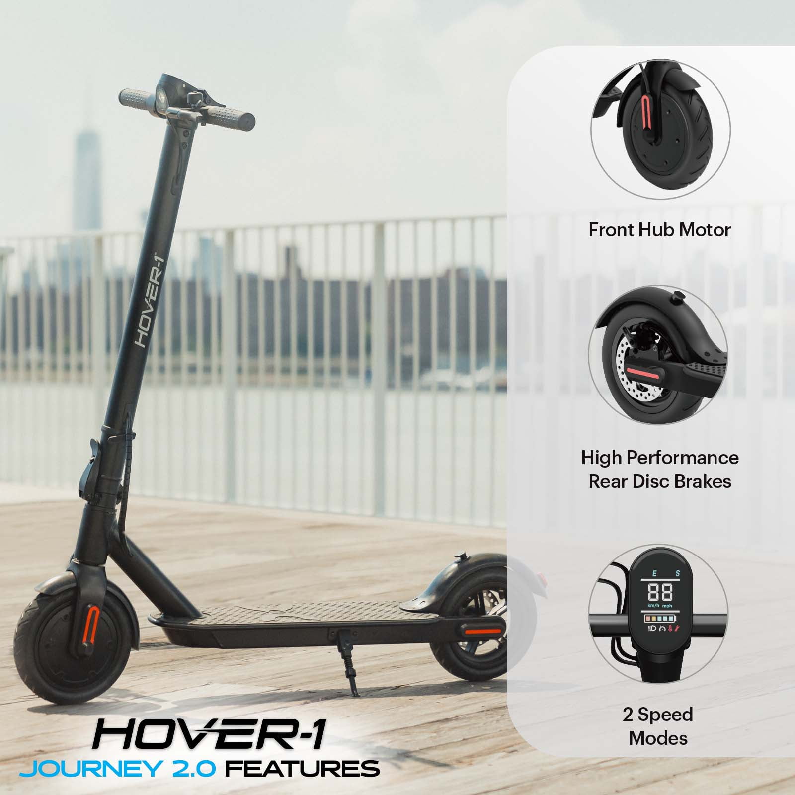 Hover-1 Journey Foldable Electric Scooter for Adults with 350W
