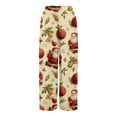 thumbnail image 6 of Women's Loose Wide Leg Pants, Christmas Print Elastic Waist Drawstring, Casual Pocket Trousers, Fashion Holiday Pants for Women, Cozy and Festive,Earthy Yellow,M, 6 of 6