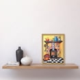 thumbnail image 2 of Kitchen Hearth Fireplace With Multicoloured Tiles Folk Art Watercolour Painting Artwork Framed Wall Art Print A4, 2 of 4