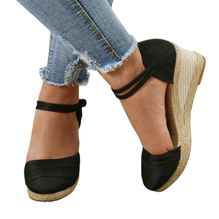 

Women Ripple Sandals Espadrilles Slides Platform Wedge Sandals Fashion Versatile Braided Buckle Sandals Bohemian Sandals