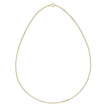 Brillance Fine Jewelry Sterling Silver 14k Gold Plated Box Necklace, 20-Inch