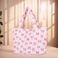 thumbnail image 3 of Bolso Hombro Mujer Floral Puffy Acolchado Tote Gran Capacidad Uso Diario (Arco) Rosa, 3 of 9