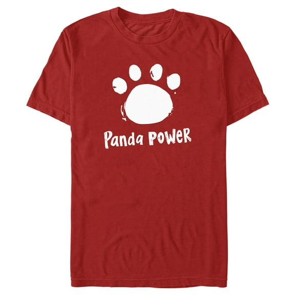 Men's Turning Red Panda Power Paw Print  Graphic Tee Red X Large