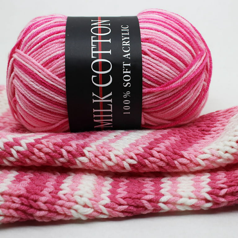 1 Roll 3 Strands Knitted Yarn DIY Breathable Hand Crocheting Variegated Yarn  Thread Needlework Tool 