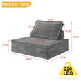thumbnail image 2 of Modern Modular Sectional Single Sofa Couch Single Square Sofa Modern Armless Floor Sofa Couch Accent Armless Chair with Removable Back Cushion for Living Room, Apartment , 2 of 6