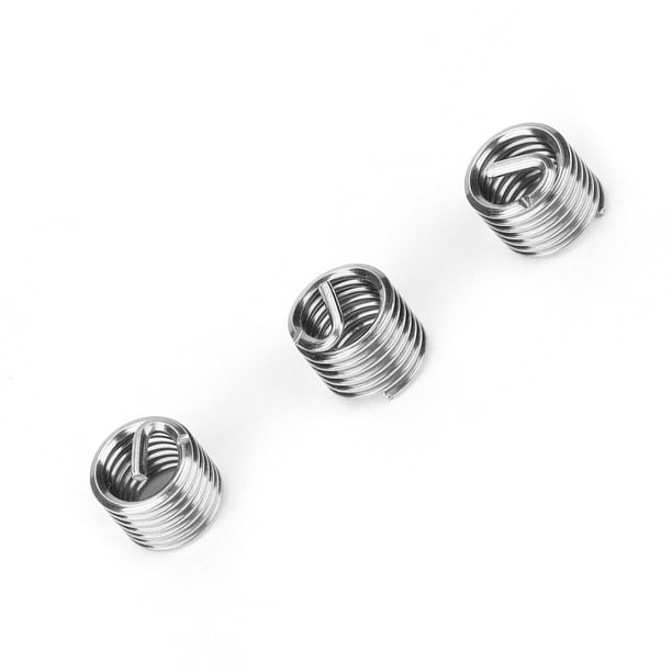 Inserto Roscado, 100 piezas m5 de acero inoxidable ss304 insertos de rosca de tornillo helicoidal de alambre en espiral, fácil mantenimiento, evita que el tornillo se afloje,
