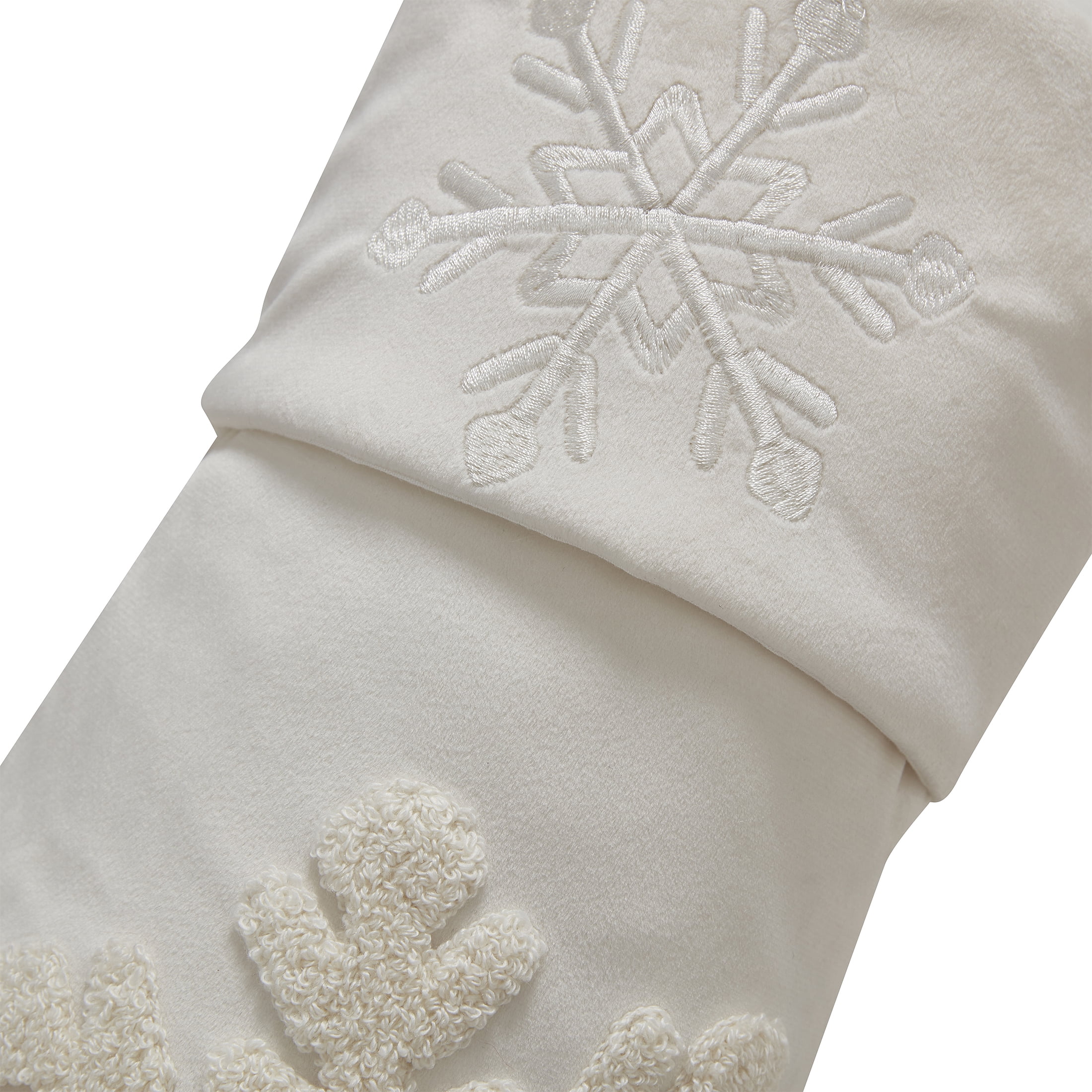 My Texas House Savannah Coconut Milk Embroidered Christmas Stockings, 21" (2 Count)