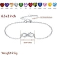 thumbnail image 6 of Mom Bracelet for Women, white gold plated Infinity Bracelet with Heart Birthstone, Jewelry Gift for Mom Daughter Wife, 6.5+2", 6 of 8