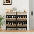 thumbnail image 7 of Shoe Storage Cabinet with 2 Flip Drawer and 1 Pull-Out Drawer,Rattan Shoe Organizer with Adjustment Shelf&Metal Legs Narrow Shoe Rack for Small Spaces Entryway, 7 of 7