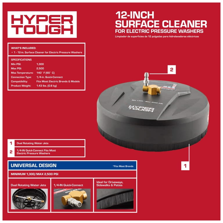Hyper Tough Surface Cleaner for Pressure Washers 12 Inch Deck