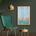 thumbnail image 2 of Floral Wall Art with Frame, Flourishing Flowers Floral Blooms Garden Country House on Oak Plank Image Art, Printed Fabric Poster for Bathroom Living Room, 23" x 35", Coral Sky Blue, by Ambesonne, 2 of 2