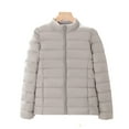 thumbnail image 2 of Tawop Fall Jackets for Women 2024 Utility Mid-Length Solid Color Cold Resistant Long Sleeve Zip Up Gray L, 2 of 3