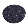 thumbnail image 2 of Round Bar Stool Seat Covers, Copper-Gold Gloss Outline Flower Elastic Round Chair Cover Stool Seat Slipcover Bar Stool Cushions Round Pad for 12-14 inch, 2 of 7