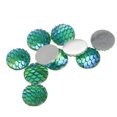 thumbnail image 4 of 50 Uds 12mm Cabujones de resina con fondo plano cabujones astilla Verde redondo Sunnimix Estilo de Fishscale, 4 of 8