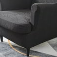 thumbnail image 5 of Topchances Jacquard Wingback Chair Slipcovers 2-Piece Stretch Spandex, Black, 5 of 7