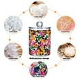 thumbnail image 6 of Yayeee 2 Pack Qtip Holder Bathroom Cotton Swab Canister with Lid Clear Dispenser Set, Pink Floral Blooms, 6 of 6
