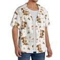 thumbnail image 4 of Wukai Fall Squirrel Men's Casual Short-Sleeve Button Down Shirt - Lightweight Summer Dress Shirt for Daily Wear-Medium, 4 of 7